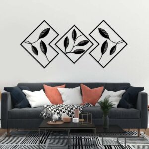 Black Metal Leaf Wall Art